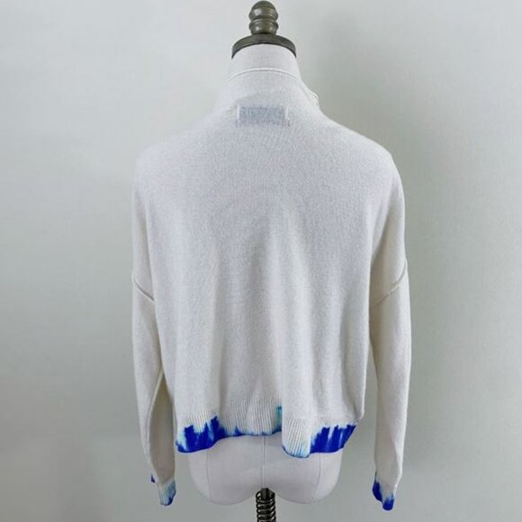 Anthropology Cream Cashmere Sweater with Tye Dye TIpping - Picture 5 of 10